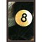 Amanti Art Framed Fabric Pinboard Behind The 8 Ball Printed Bulletin Board for Use as a Vision Board or Wall Organization